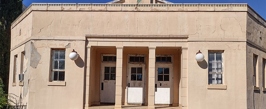 The doors on the back of the Longstreet Annex.