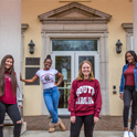 Four ladies outside of Womens Quad