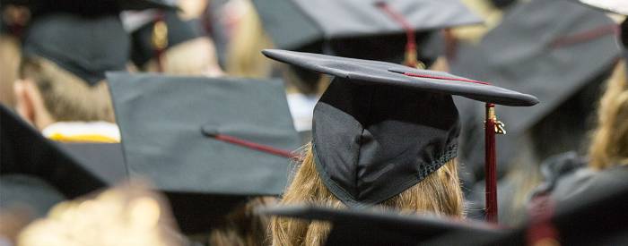 Students at previous commencement ceremony