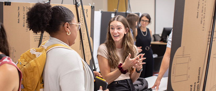 Students presenting research