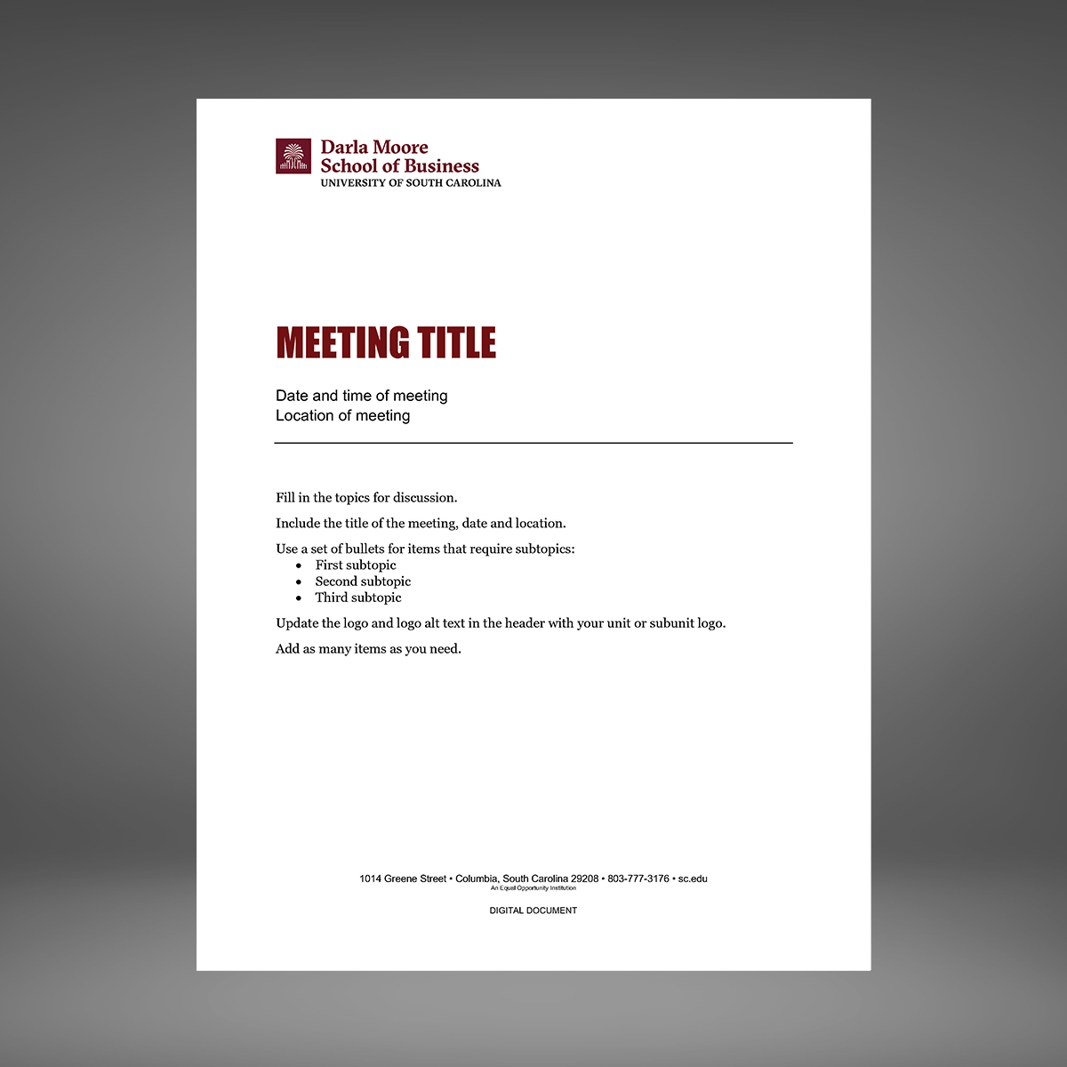 Meeting Agenda Template