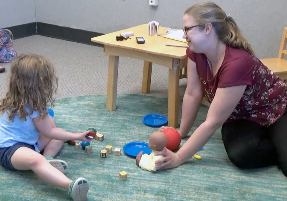 Sarah Edmunds in autism research lab