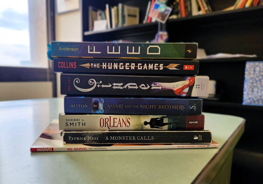 a stack of books